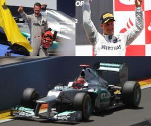 yapboz Avrupa 2012 Michael Schumacher - Mercedes - gp (bölgeler arasında 3.)